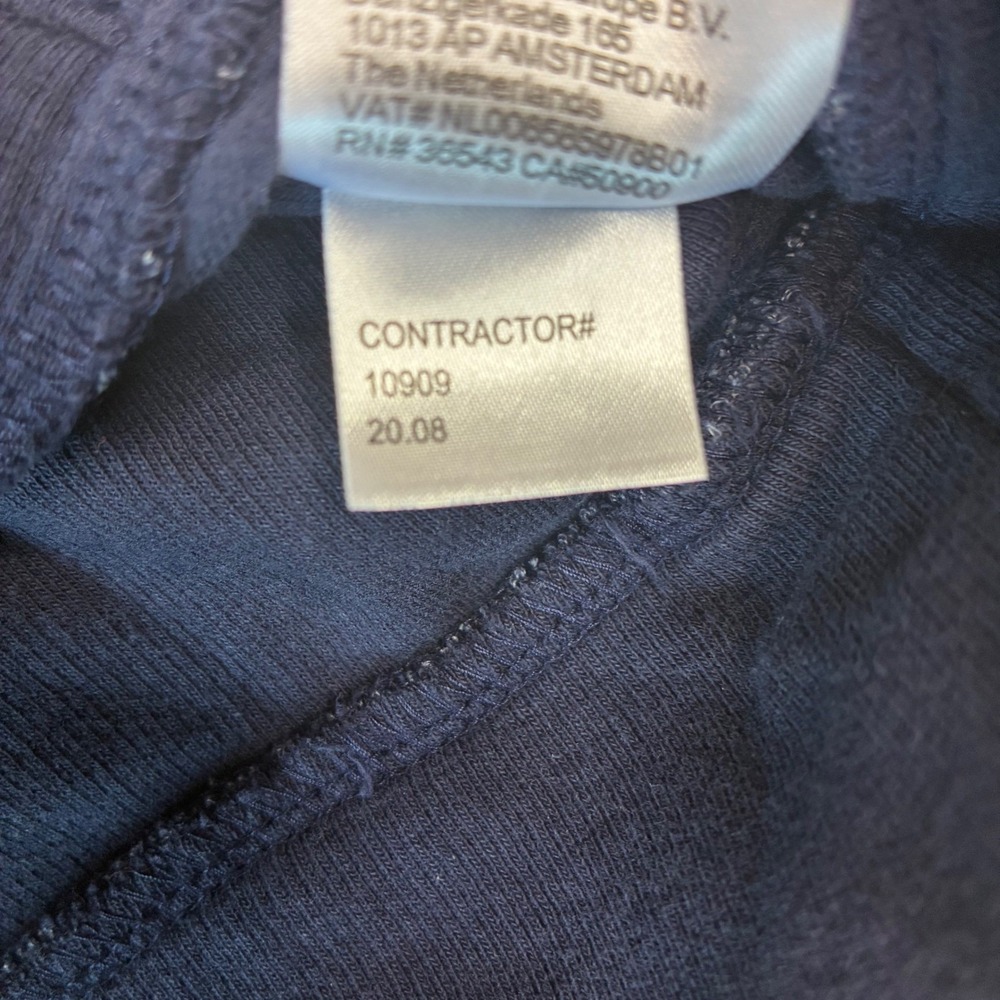 Calvin Klein Full Zip Sweater Mens Large Navy Blue Heather Mock Neck Casual Logo - Picture 8 of 8